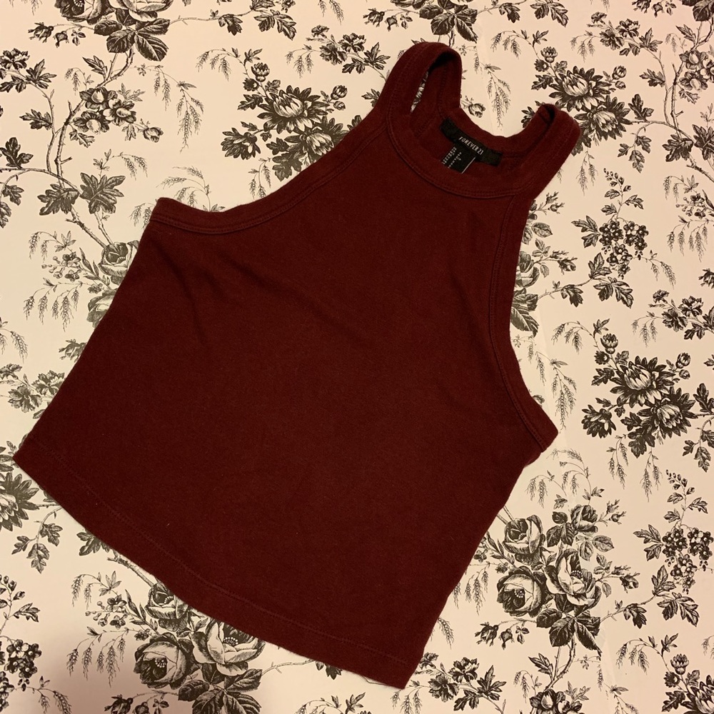 Burgundy Forever 21 Crop Top - Small